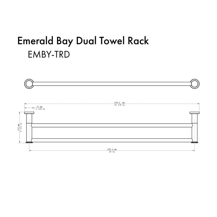 ZLINE Emerald Bay Double Towel Rail with color options (EMBY-TRD)