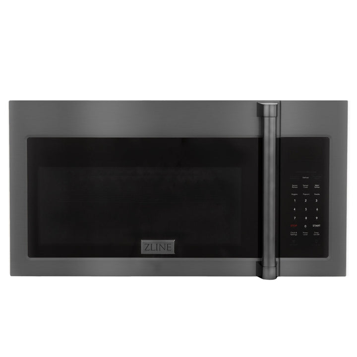 ZLINE 30 in. Recirculating Over the Range Convection Microwave Oven with Traditional Handle and Charcoal Filters in Black Stainless Steel (MWO-OTRCFH-30-BS)