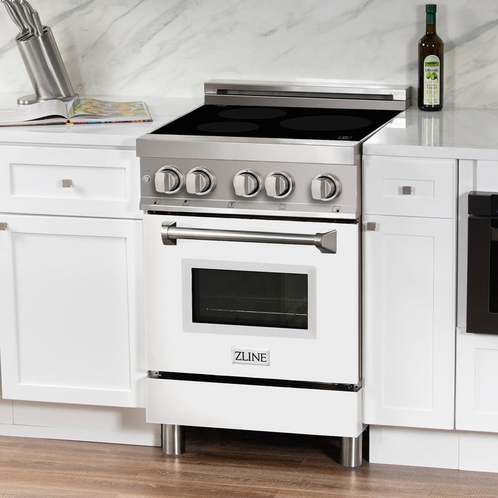 ZLINE 24 In. 2.8 cu. ft. Induction Range with a 3 Element Stove and Electric Oven in Stainless Steel (RAIND-24)