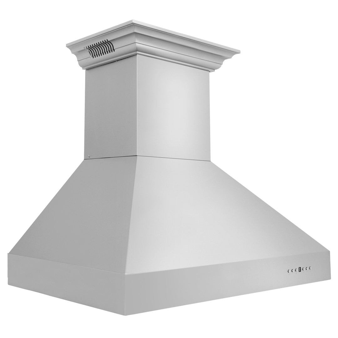ZLINE Ducted Vent Wall Mount Range Hood in Stainless Steel with Built-in ZLINE CrownSound Bluetooth Speakers (667CRN-BT)