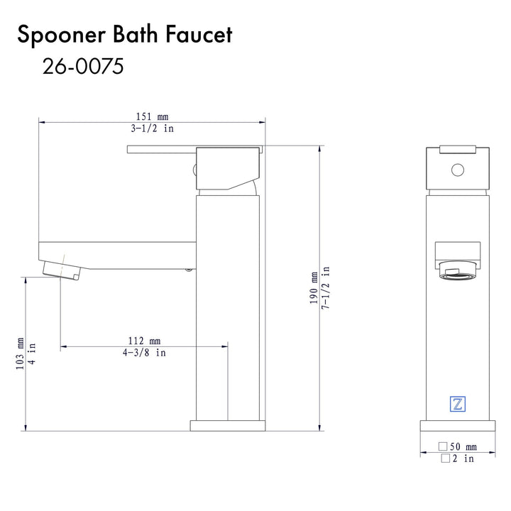 ZLINE Spooner Bath Faucet in Black Matte (SPN-BF-MB)