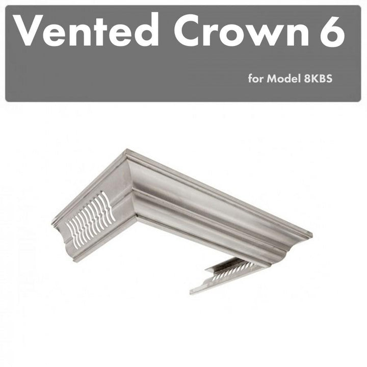ZLINE Vented Crown Molding Profile 6 for Wall Mount Range Hood in DuraSnow Stainless Steel (CM6V-8KBS)
