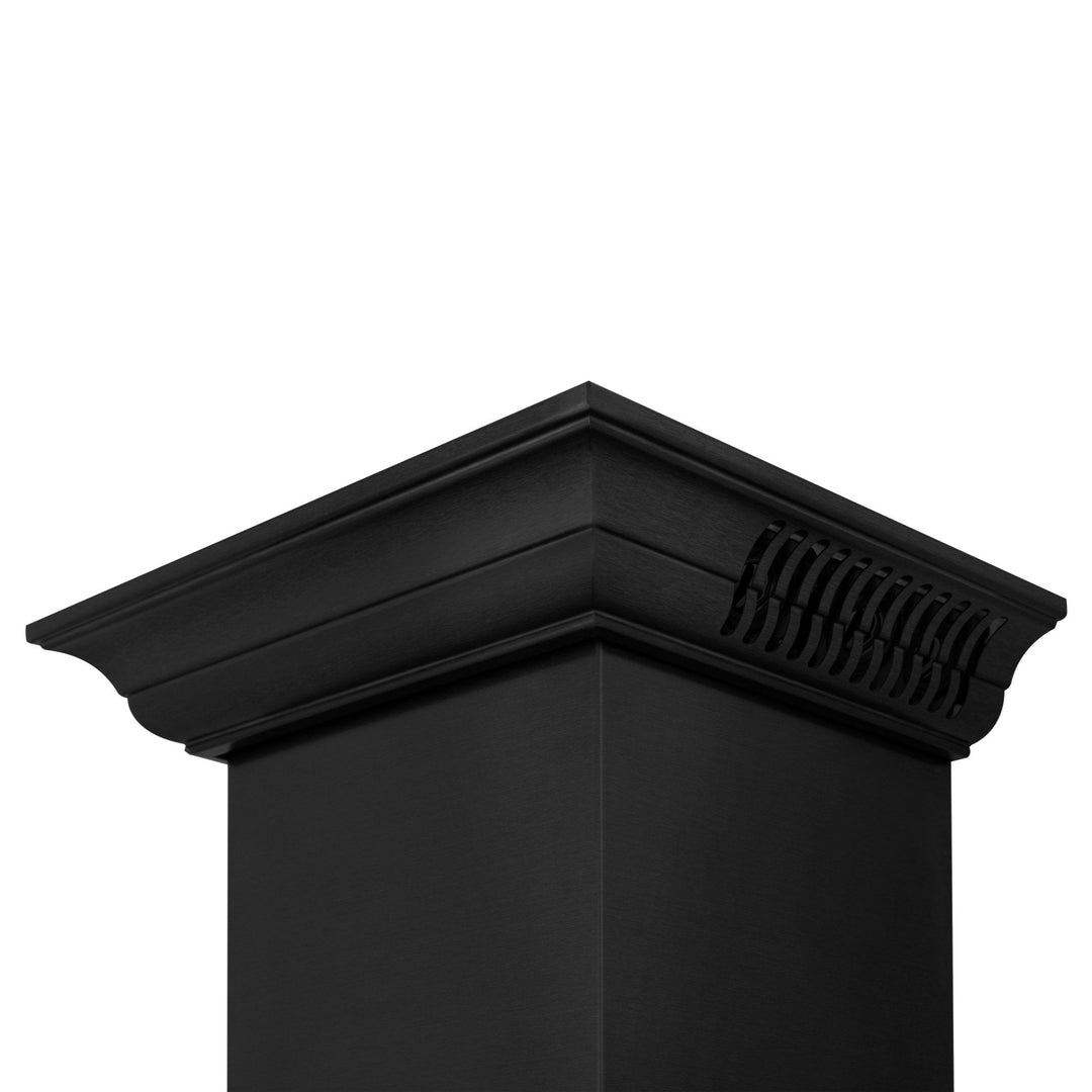 ZLINE Ducted Vent Wall Mount Range Hood in Black Stainless Steel with Built-in ZLINE CrownSound™ Bluetooth Speakers (BSKBNCRN-BT)