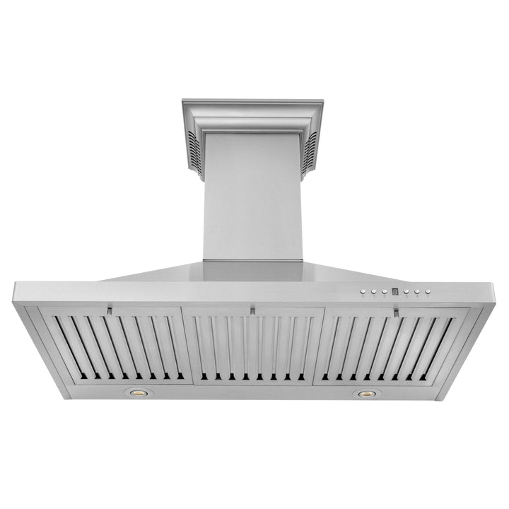ZLINE CrownSound Ducted Vent Wall Mount Range Hood in Stainless Steel with Built-in Bluetooth Speakers (KBCRN-BT)
