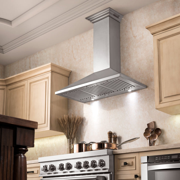 ZLINE 30 in. Ducted Vent Wall Mount Range Hood in Stainless Steel with Built-in ZLINE CrownSound™ Bluetooth Speakers (KL2CRN-BT)