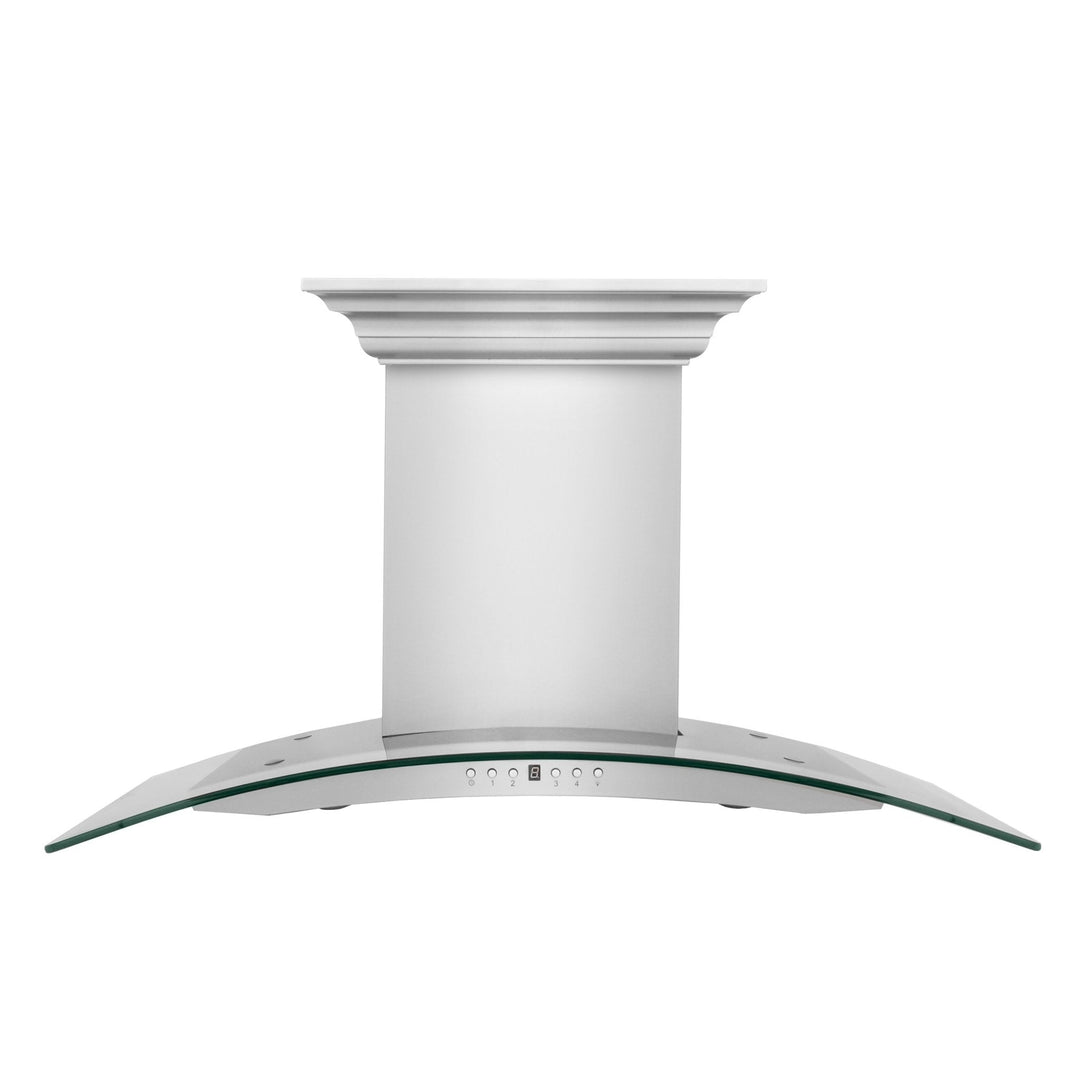 ZLINE Ducted Vent Wall Mount Range Hood in Stainless Steel with Built-in ZLINE CrownSound™ Bluetooth Speakers (KN4CRN-BT)